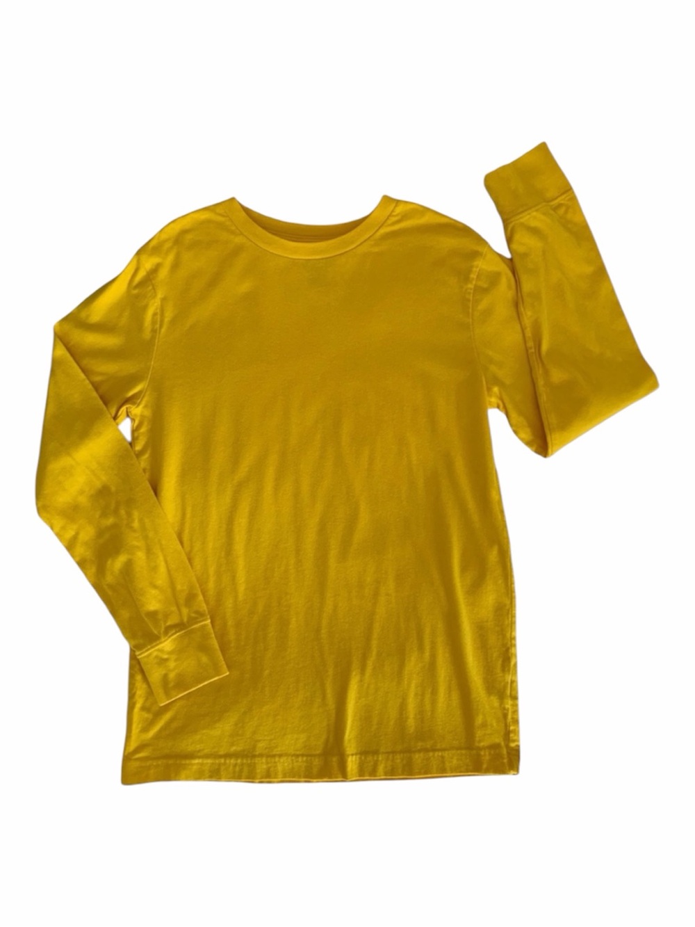 Circo Boys L 12 14 Deep Yellow Long Sleeve Shirt Crewneck Ribbed Cuff Pullover
